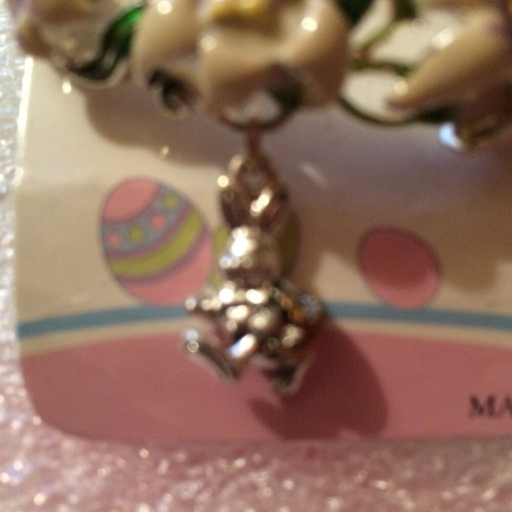EASTER - 1990s Happy Easter Enameled Metal Stretch Charm Bracelet (NWT) - Picture 4 of 8